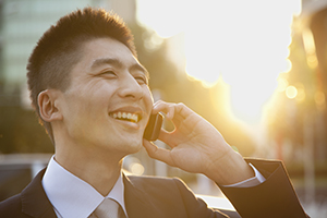 Young Businessman Talking on the Phone